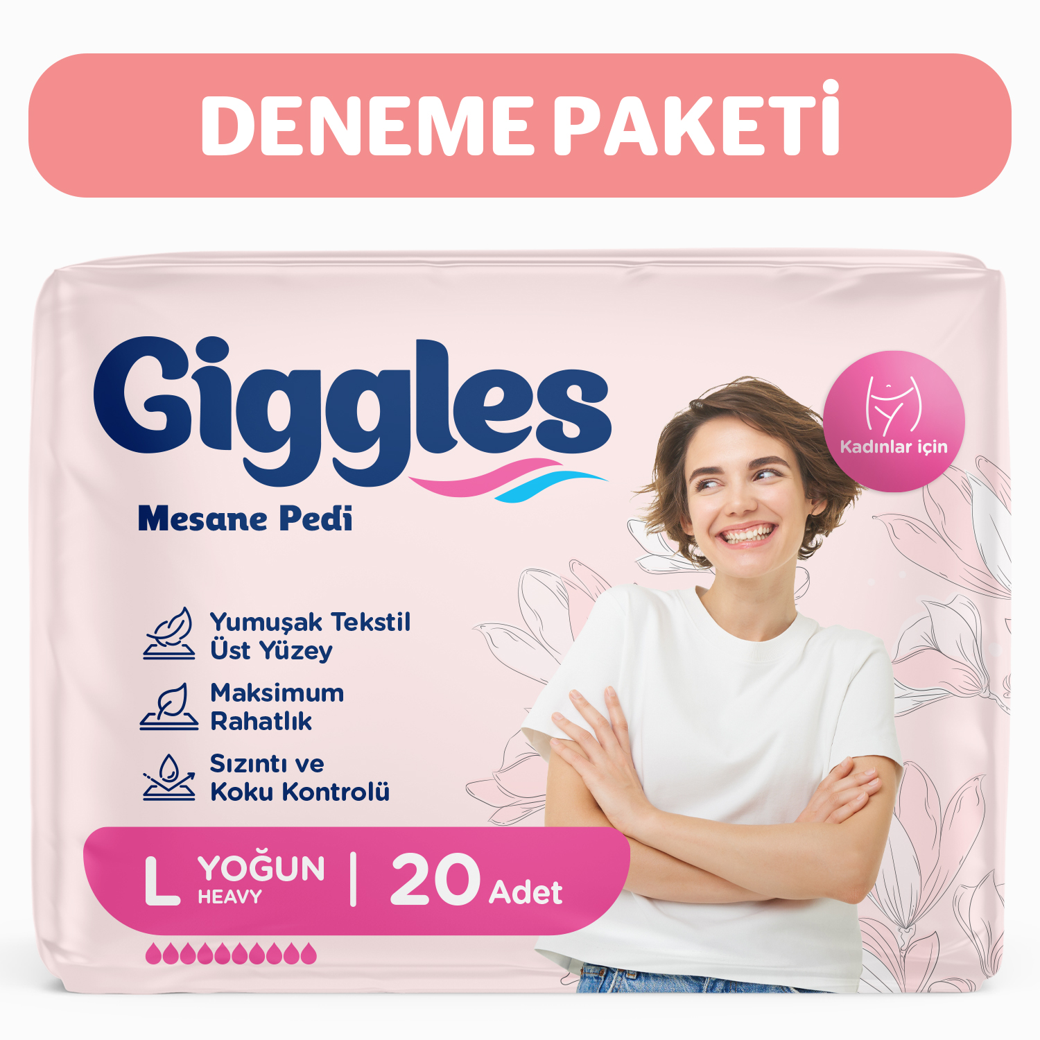 Giggles Kadın Mesane Pedi Large 20'LU